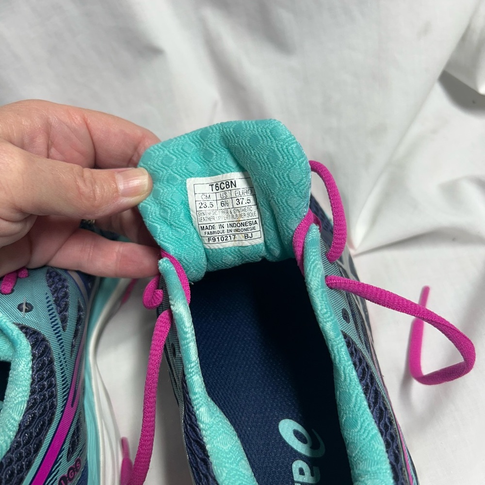 Asics Gel Cumulus 18 Women's Navy/Silver/Pink Running Shoes US 6.5 T6C8N A5 - Picture 9 of 9